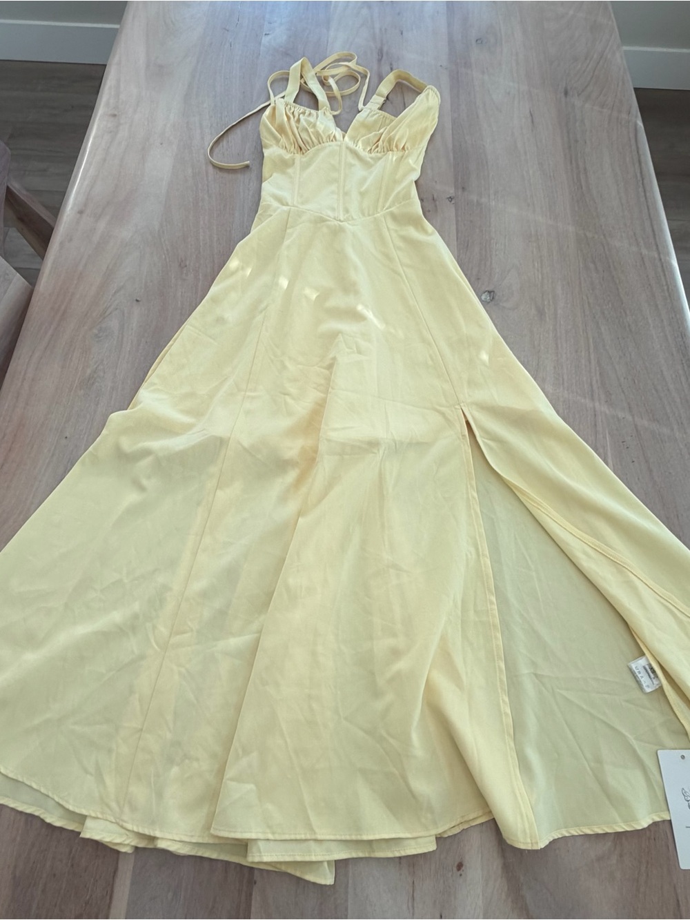 NEW Butter Yellow Corset Bustier Sun Dress Women’s Size XS